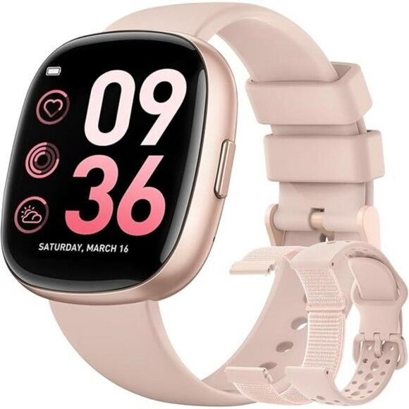 Smart Watch Call Text Heart Rate Sleep Tracker Waterproof iPhone Android 3 Bands - Picture 7 of 7